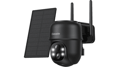 360° Solar Security Camera - Wireless, 2K, & Color Night Vision