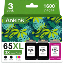 65XL Ink Cartridge Replacement for HP Envy - 3 Pack
