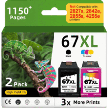 67XL Ink Cartridges - High Yield Replacement for HP Printers