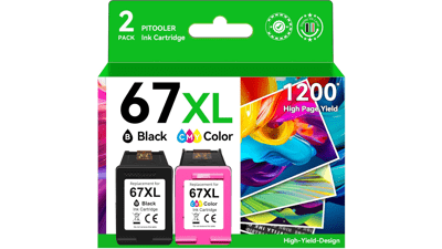 67XL Ink Cartridges for HP DeskJet & Envy Printers