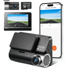 70mai 4K Dash Cam: Front & Rear, GPS, WiFi, Night Vision & 128GB Card