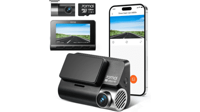 70mai 4K Dash Cam: Front & Rear, GPS, WiFi, Night Vision & 128GB Card
