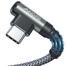 AINOPE Right Angle USB C Cable - Fast Charging, Durable Braided Design
