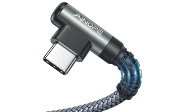 AINOPE Right Angle USB C Cable - Fast Charging, Durable Braided Design