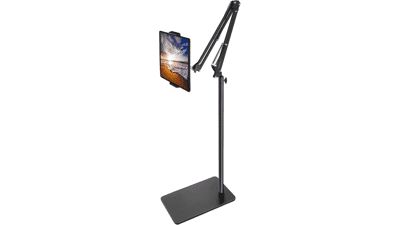 Adjustable Tablet Floor Stand: Perfect for iPads, Galaxy Tabs & More!