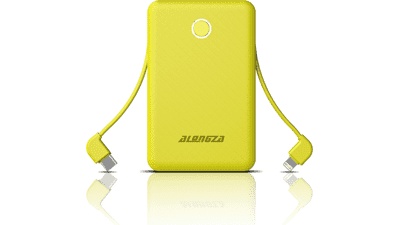 Alongza 6000mAh Portable Charger: Built-in Cable, Fast Charging