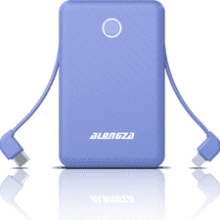 Alongza 6000mAh Portable Charger: Mini Power Bank with Built-in Cable