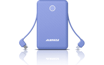 Alongza 6000mAh Portable Charger: Mini Power Bank with Built-in Cable