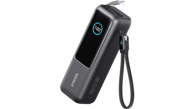 Anker 25000mAh Portable Laptop Charger with Built-in USB-C Cables