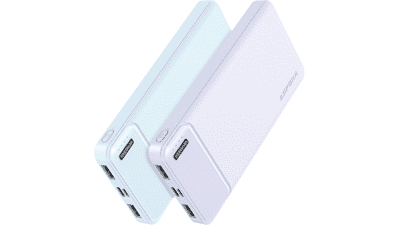 AsperX 10000mAh Power Bank 2-Pack: Fast Charging USB C Portable Charger