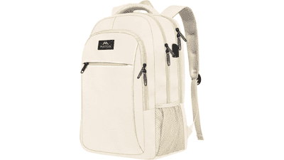 Beige Laptop Backpack: Stylish, Lightweight, & Anti-Theft