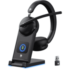 Bluetooth Headset with Mic - 65H Battery, Noise Cancelling