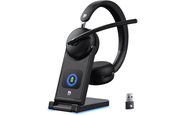 Bluetooth Headset with Mic - 65H Battery, Noise Cancelling