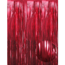 Burgundy Foil Fringe Curtain - 3.2ft x 9.8ft - Party Photo Backdrop