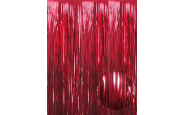 Burgundy Foil Fringe Curtain - 3.2ft x 9.8ft - Party Photo Backdrop
