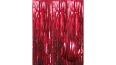 Burgundy Foil Fringe Curtain - 3.2ft x 9.8ft - Party Photo Backdrop