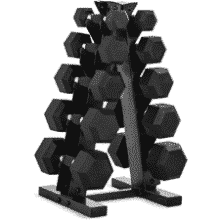 CAP Barbell Rubber Dumbbell Set with Rack