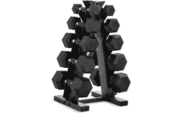 CAP Barbell Rubber Dumbbell Set with Rack