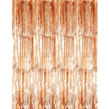 Champagne Gold Foil Fringe Curtain - 3.2ft x 9.8ft Metallic Tinsel Backdrop
