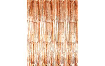 Champagne Gold Foil Fringe Curtain - 3.2ft x 9.8ft Metallic Tinsel Backdrop