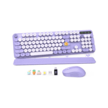 Cute Purple Wireless Keyboard and Mouse Combo