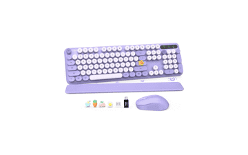 Cute Purple Wireless Keyboard and Mouse Combo