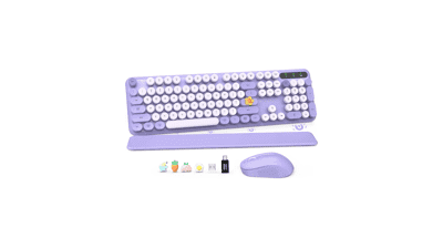 Cute Purple Wireless Keyboard and Mouse Combo