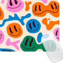 Cute Smiley Face Mouse Pad - Retro Hippie Design