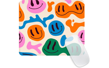 Cute Smiley Face Mouse Pad - Retro Hippie Design