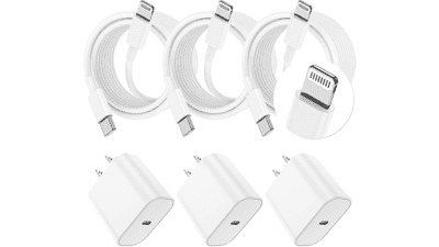 Essri 20W Fast iPhone Charger 3-Pack: 10FT USB-C Cable