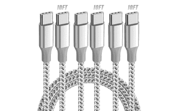 Fast Charging USB-C Cable 3-Pack - 10FT 60W - Durable & Compatible