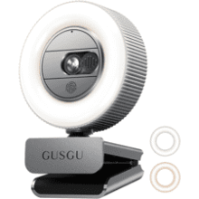 GUSGU 2K Webcam: HD Streaming with Mic & Privacy Cover