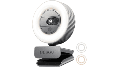 GUSGU 2K Webcam: HD Streaming with Mic & Privacy Cover