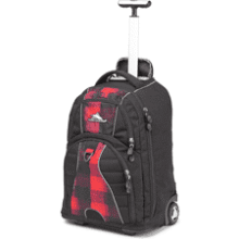 High Sierra Wheeled Laptop Backpack - Black Plaid