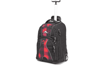 High Sierra Wheeled Laptop Backpack - Black Plaid
