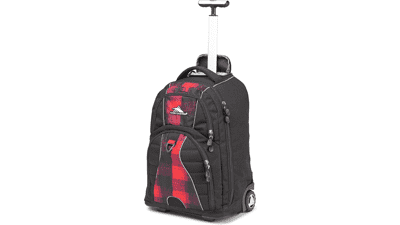 High Sierra Wheeled Laptop Backpack - Black Plaid
