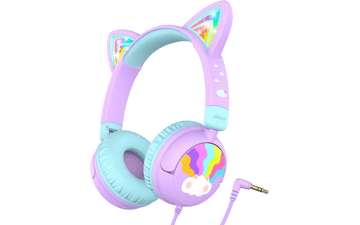 IClever Cat Ear Kids Headphones - Purple