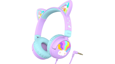 IClever Cat Ear Kids Headphones - Purple