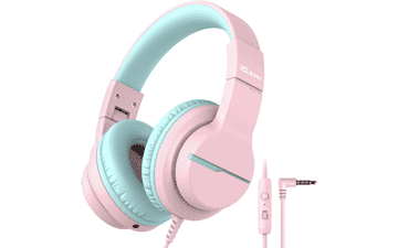 IClever Kids Headphones with Mic - Pink - Safe & Foldable