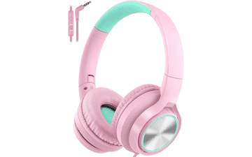Kids Headphones with Mic - Safe Volume, Perfect for School & Travel