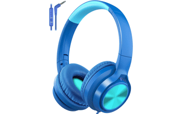 Kids Headphones with Microphone - Safe Volume, Perfect for School & Travel