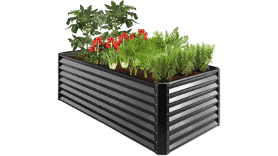 Large Metal Raised Garden Bed - 6x3x2ft Outdoor Planter