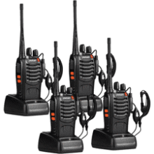 Long Range Walkie Talkies with Earpieces (4 Pack)