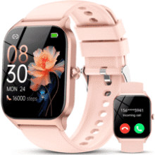 Lotus Root Pink Smart Watch - Fitness, Calls & More!