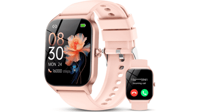 Lotus Root Pink Smart Watch - Fitness, Calls & More!