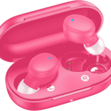 Pink Wireless Earbuds: Bluetooth 5.3, Deep Bass