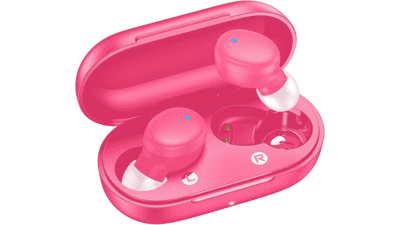 Pink Wireless Earbuds: Bluetooth 5.3, Deep Bass