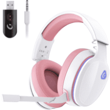 Pink Wireless Gaming Headset: PS5, PS4, PC, Switch - 40H Battery