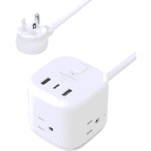 Power Strip Cube: 3 Outlets, 3 USB Ports - Perfect for Home, Office, Travel