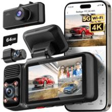 REDTIGER F17 4K 3-Channel Dash Cam: GPS, WiFi, 64GB - Capture Everything!